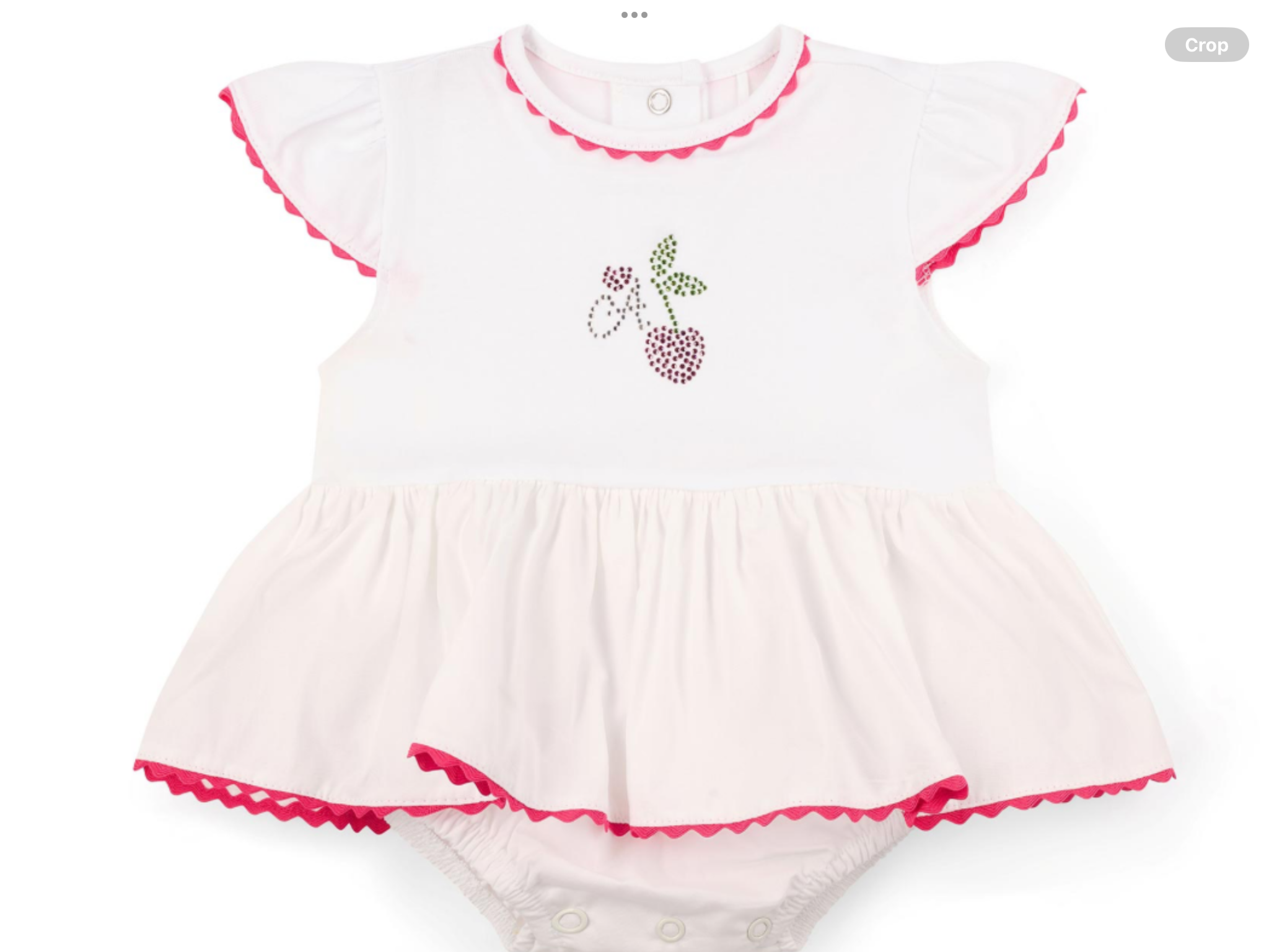 PRE ORDER Little A Baby Girls Cutie Frutti Peggy Cherry Romper - Bright White 0126492
