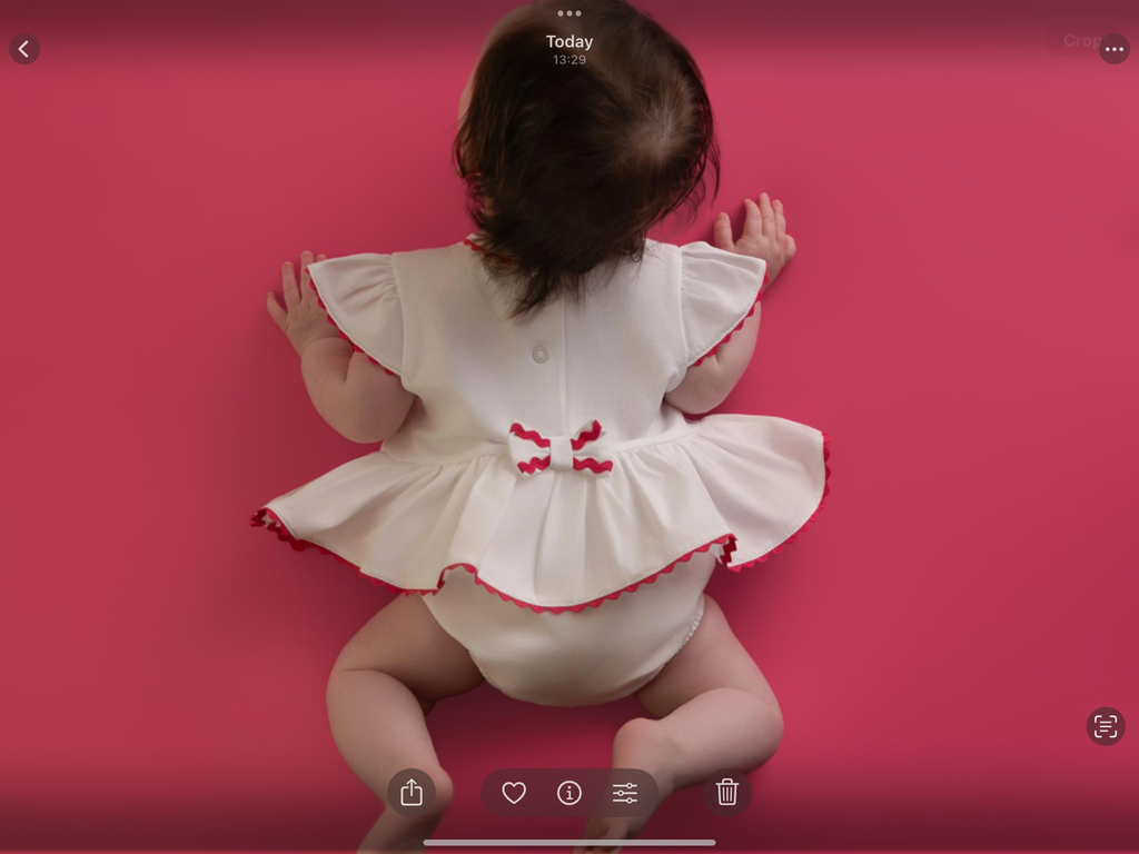 PRE ORDER Little A Baby Girls Cutie Frutti Peggy Cherry Romper - Bright White 0126492