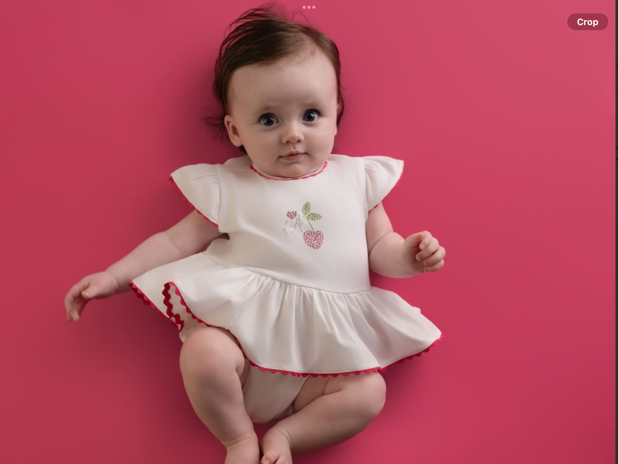 PRE ORDER Little A Baby Girls Cutie Frutti Peggy Cherry Romper - Bright White 0126492