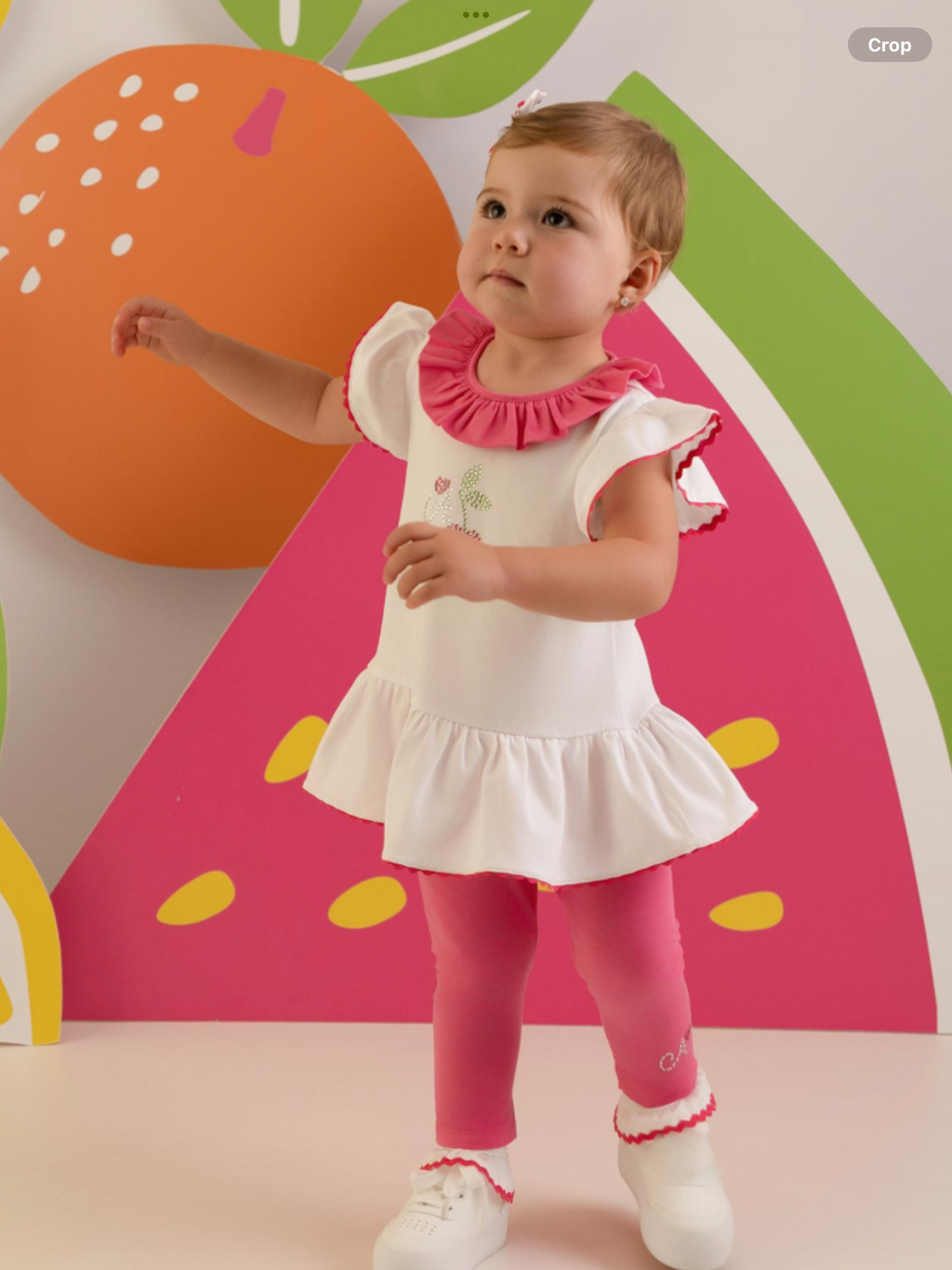 PRE ORDER Little A Baby Girls Cutie Frutti Phoebe Cherry Legging Set X 2 - Bright White 0126493