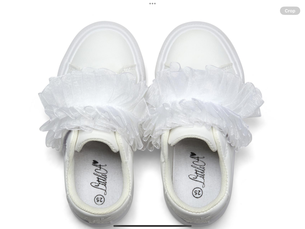 PRE ORDER Little A Baby Girls Cutie Frutti Tully Tulle Trainer - Bright White    0126496
