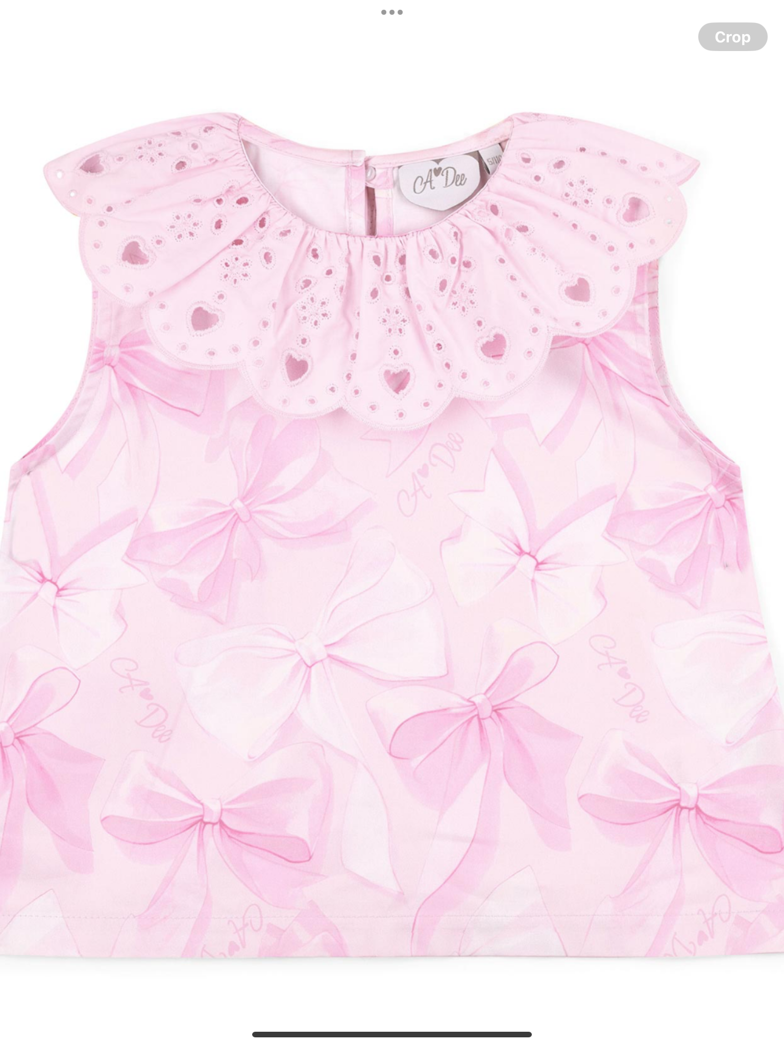 A Dee Bowtique Chic Ruby Bow Print Short Set With Broderie Anglaise - Pink Blossom  0126498