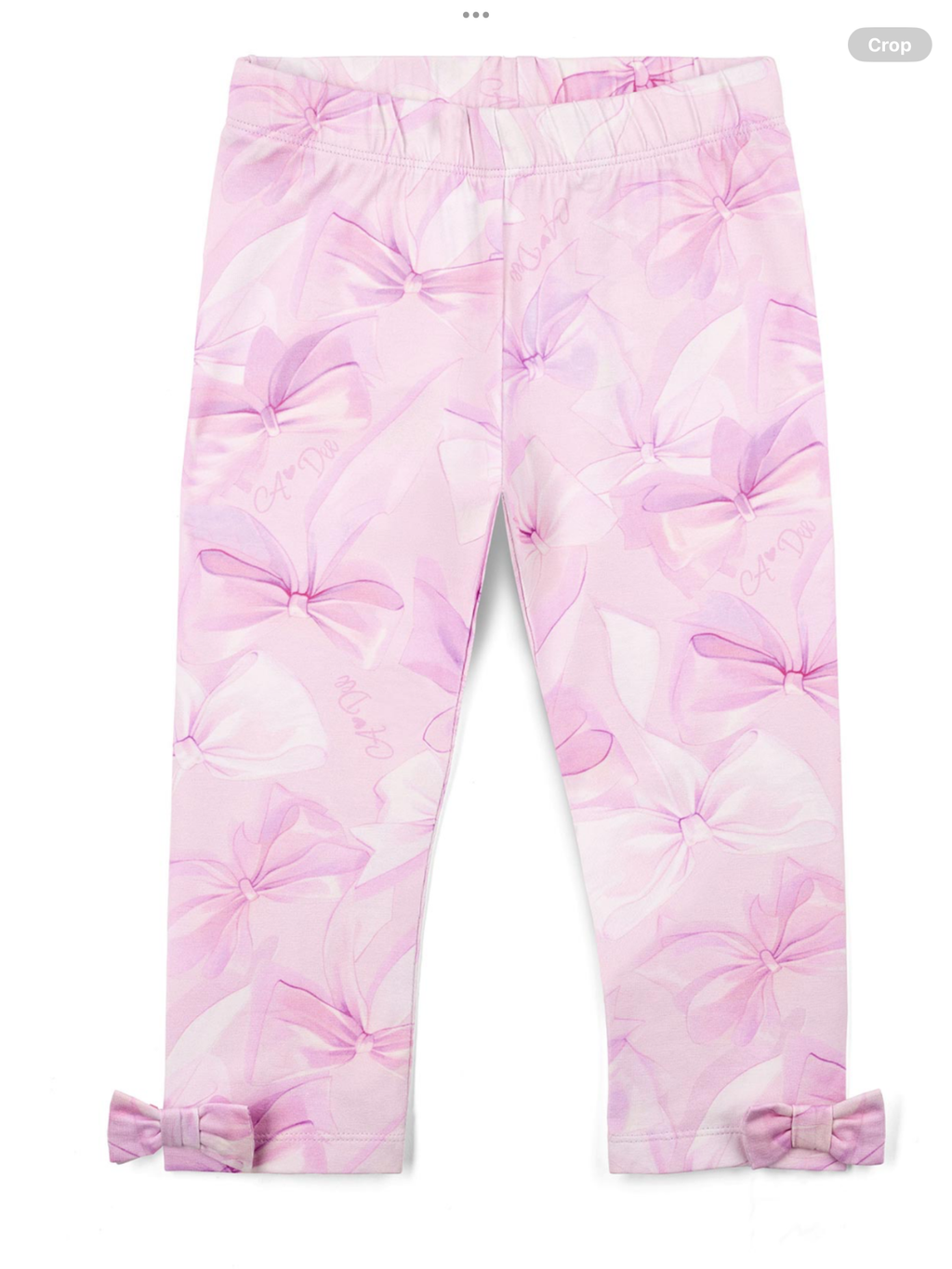 A Dee Bowtique Chic Ria Bow Print Legging Set With Back Insert - Pink Blossom  0126499