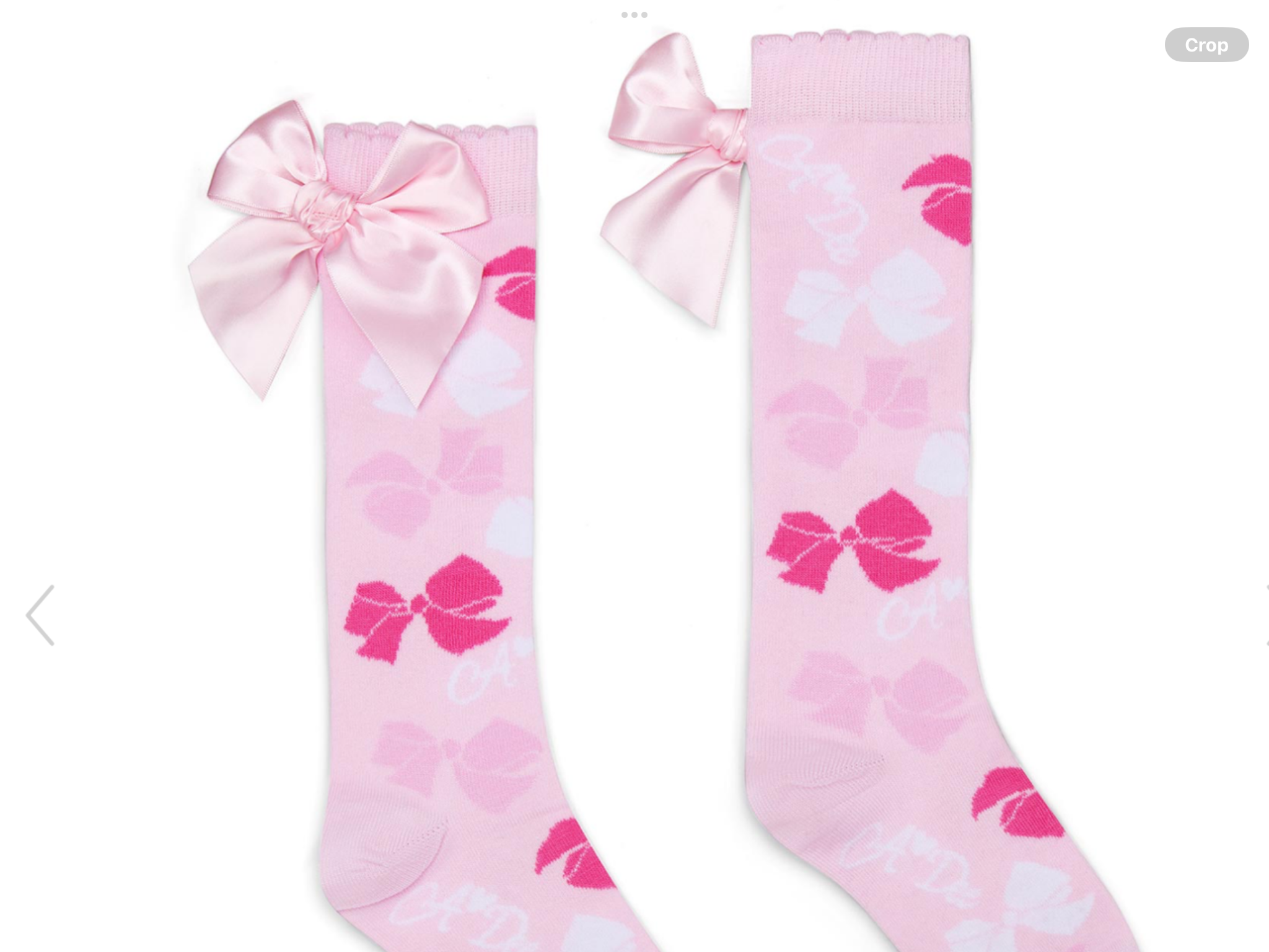 A Dee Bowtique Chic Ramona Bow Print Knee Socks - Pink Blossom   0126501