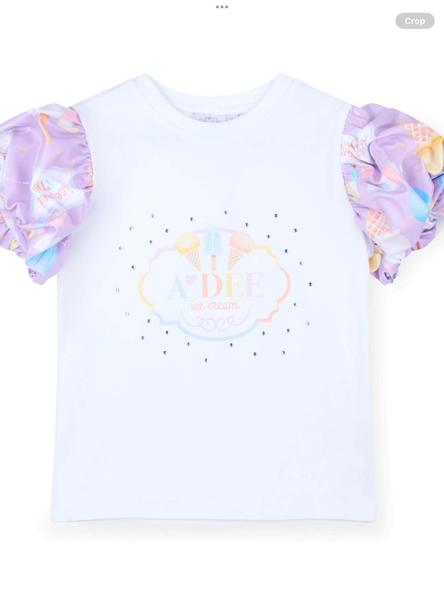 A Dee Pastel Parlour Sally Ice Cream Print Frill Skirt Set - Bright White  0126507