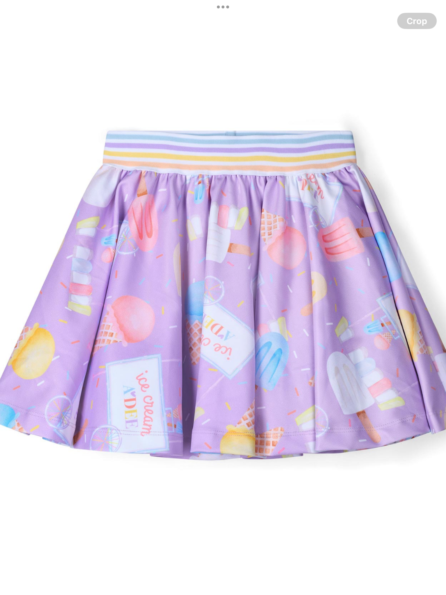 A Dee Pastel Parlour Sally Ice Cream Print Frill Skirt Set - Bright White  0126507