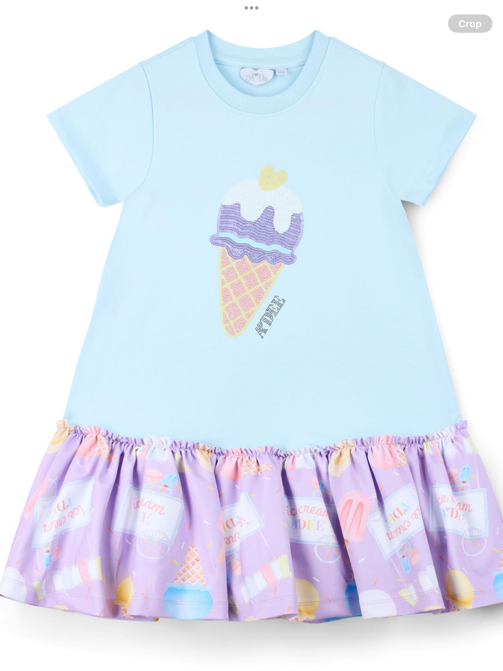 A Dee Pastel Parlour Sutton Ice Cream Frill Dress - Soft Blue   0126508