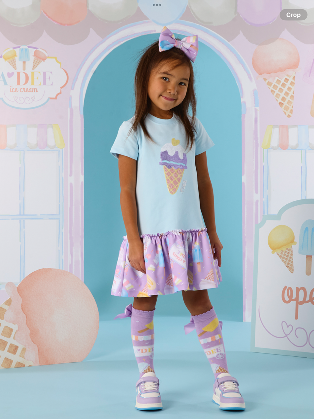 A Dee Pastel Parlour Sutton Ice Cream Frill Dress - Soft Blue   0126508