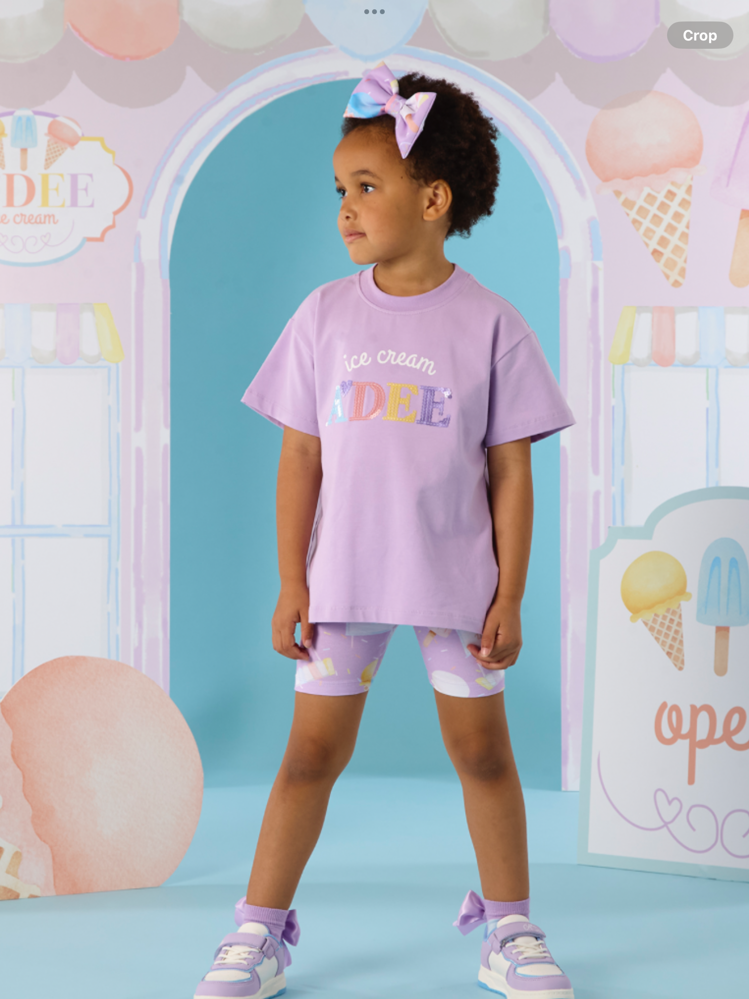 A Dee Pastel Parlour Sophia Ice Cream Print Cycling Set - Lilac Dreams    0126509