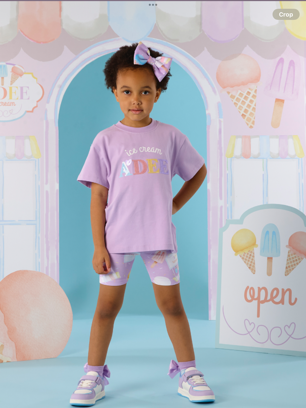 A Dee Pastel Parlour Sophia Ice Cream Print Cycling Set - Lilac Dreams    0126509