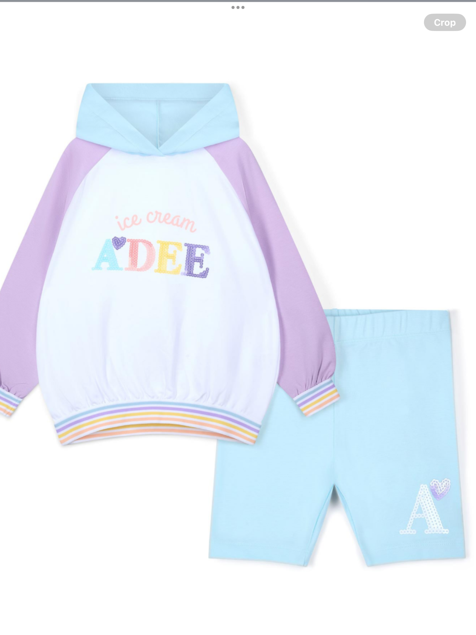 A Dee Pastel Parlour Sissy Colour Block Hoody Cycling Short Set - Bright White    0126510