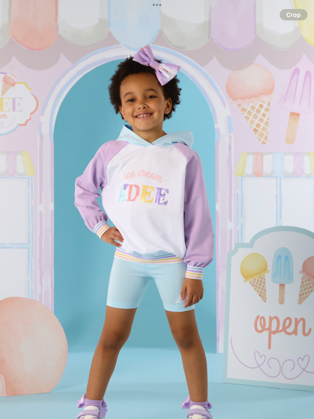 A Dee Pastel Parlour Sissy Colour Block Hoody Cycling Short Set - Bright White    0126510