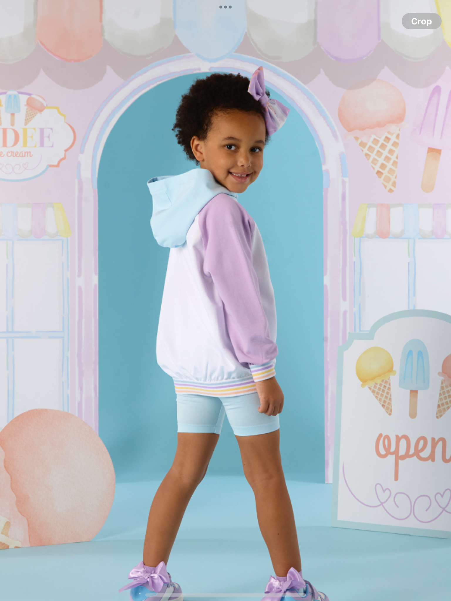 A Dee Pastel Parlour Sissy Colour Block Hoody Cycling Short Set - Bright White    0126510