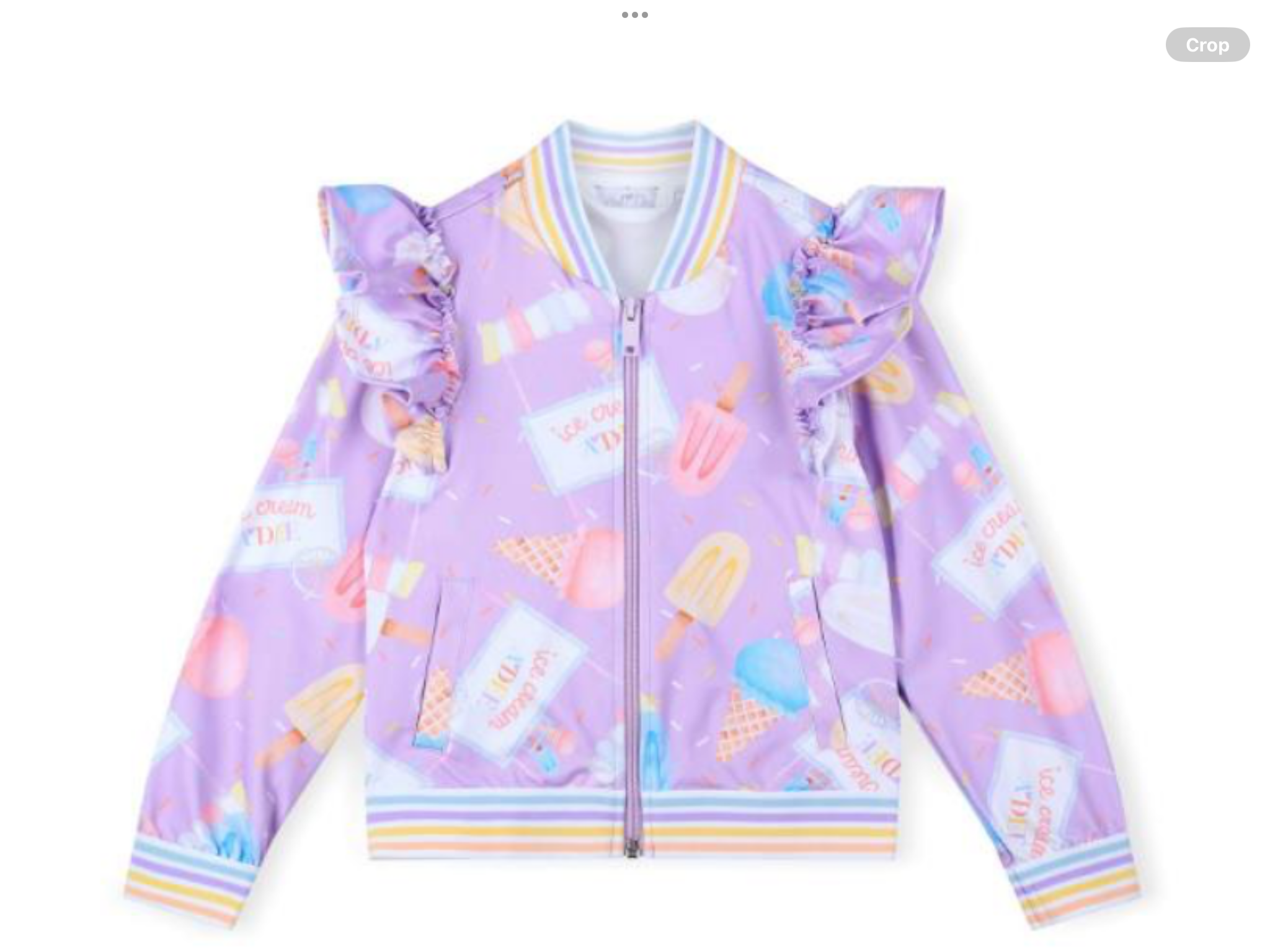A Dee Pastel Parlour Stephanie Ice Cream Print Frill Bomber - Lilac Dreams   0126511