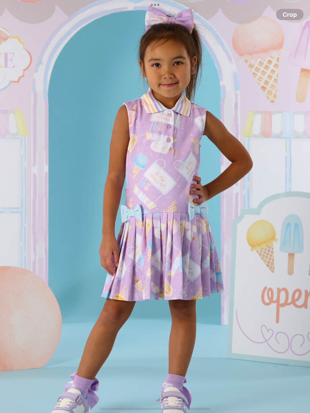 A Dee Pastel Parlour Serenity Ice Cream Print Tennis Dress - Lilac Dreams   0126512