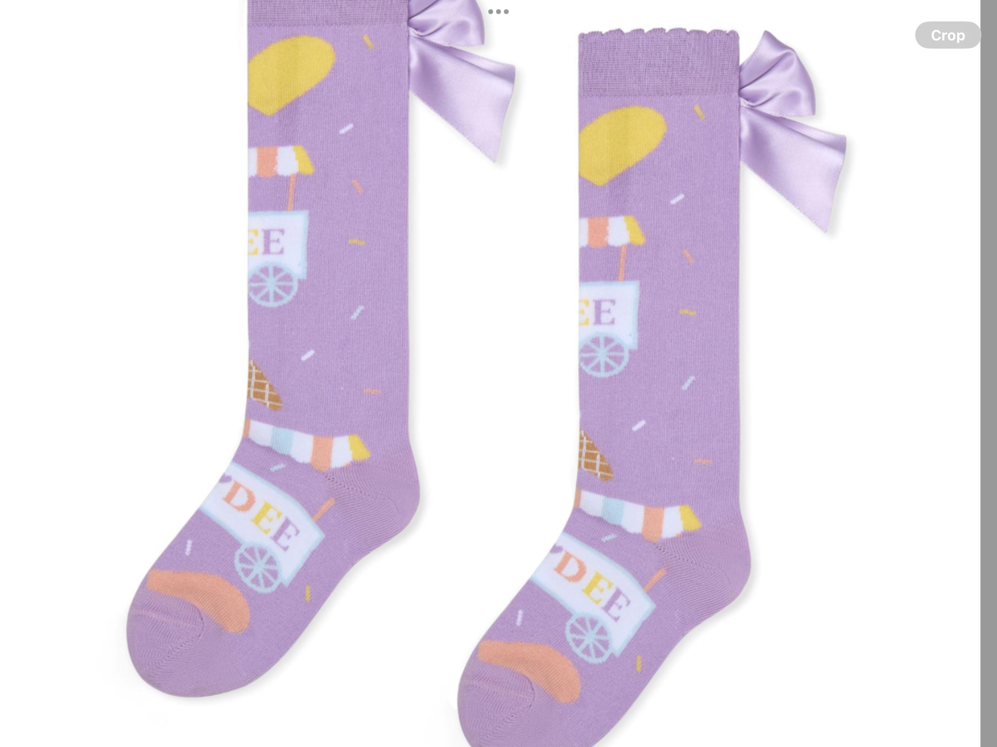 A Dee Pastel Parlour Sandra Ice Cream Print Knee Socks - Lilac Dreams   0126513