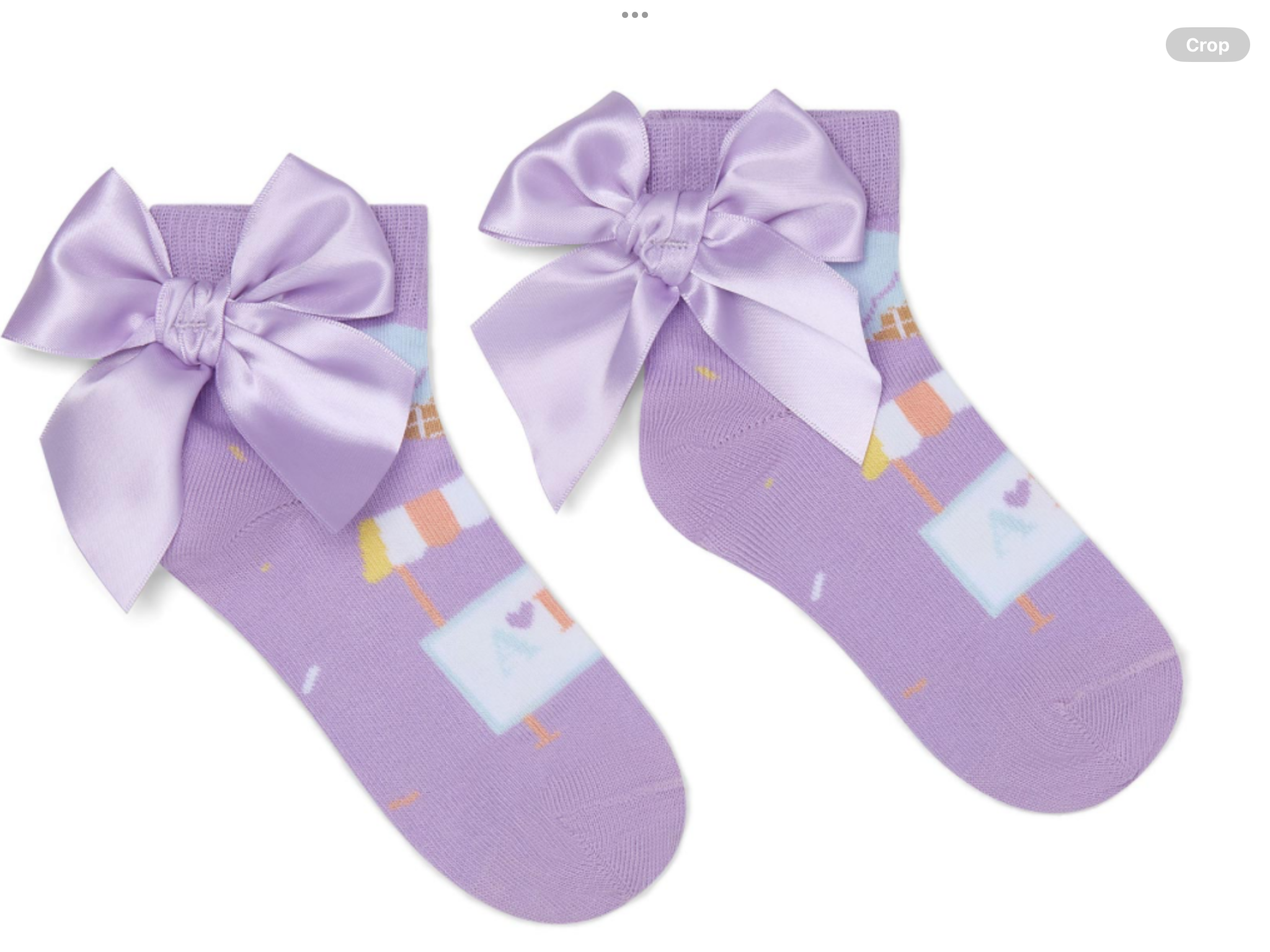 A Dee Pastel Parlour Sade Ice Cream Print Ankle Socks - Lilac Dreams     0126514
