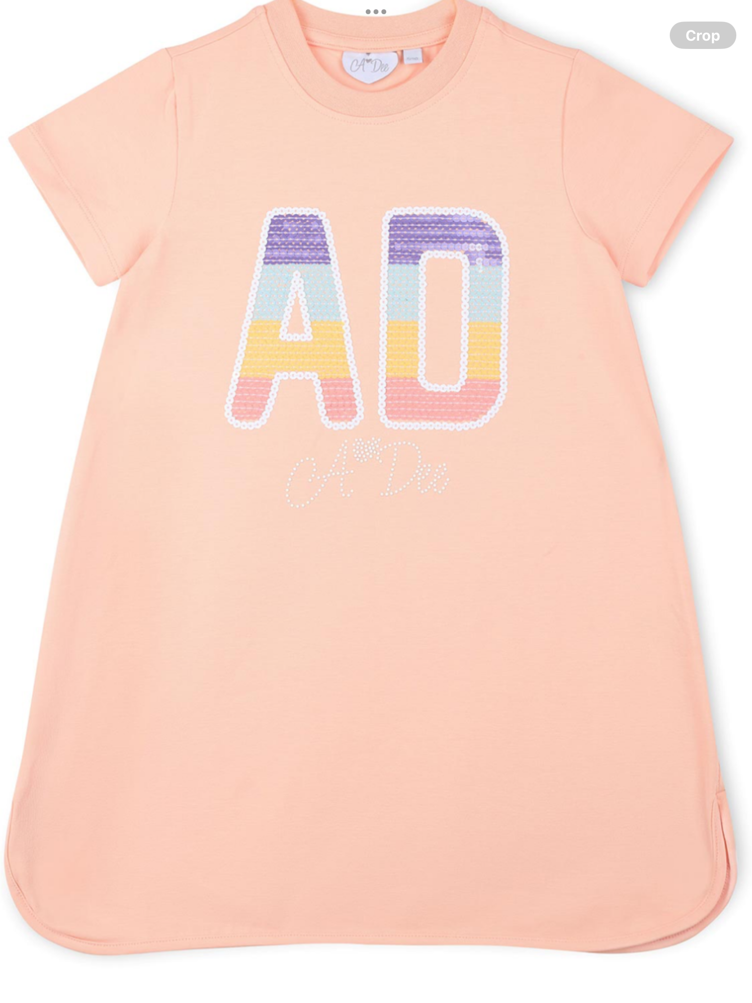 PRE ORDER A Dee Signature Summer Saylor Sequin Artwork Dress - Peach Cream 0126518