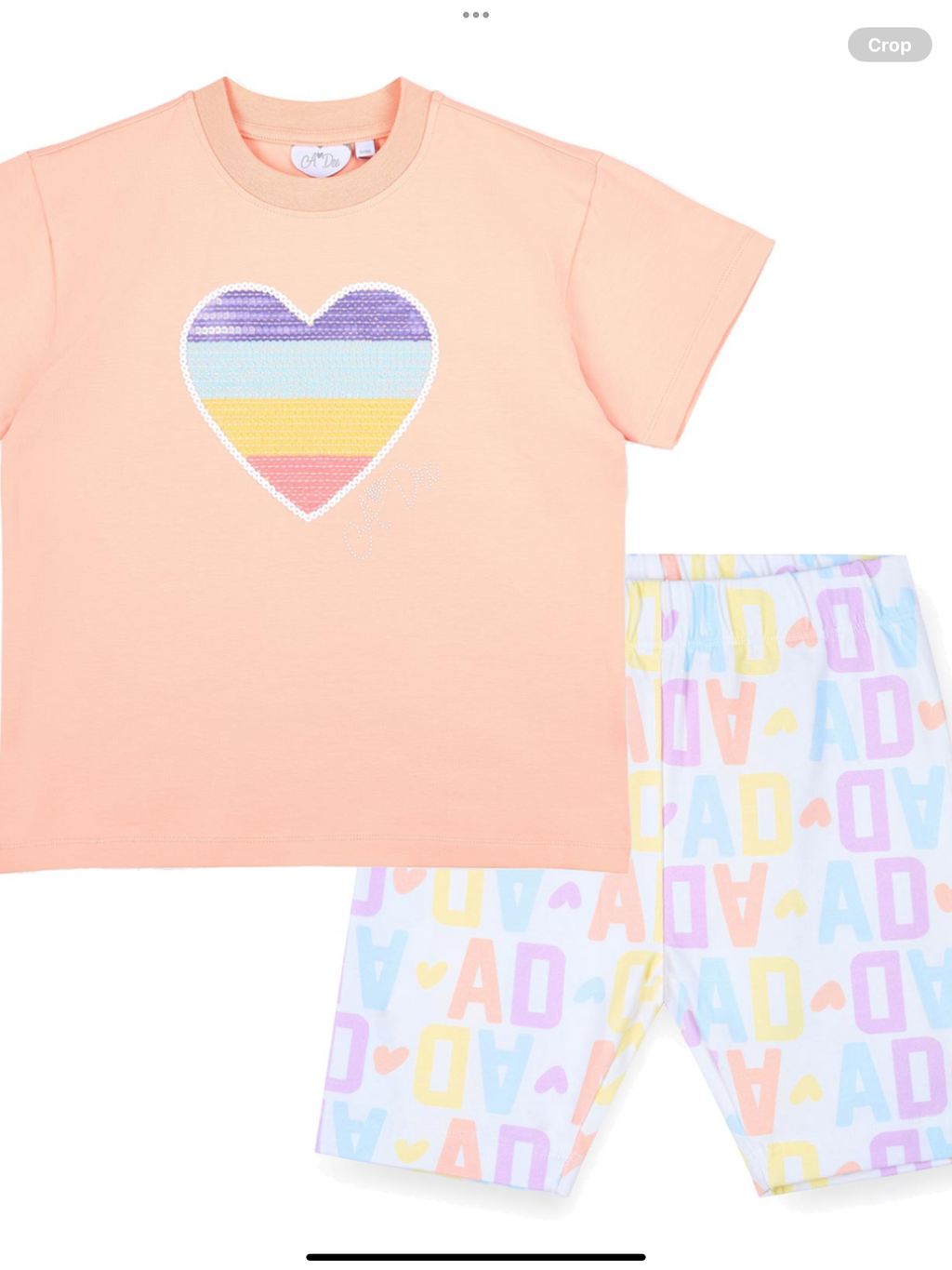 A Dee Signature Summer Saz Initial Print Cycling Short Set X 2 - Peach Cream   0126519