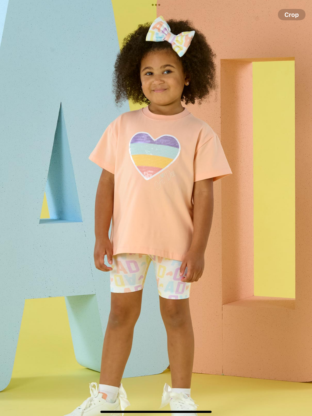 A Dee Signature Summer Saz Initial Print Cycling Short Set X 2 - Peach Cream   0126519