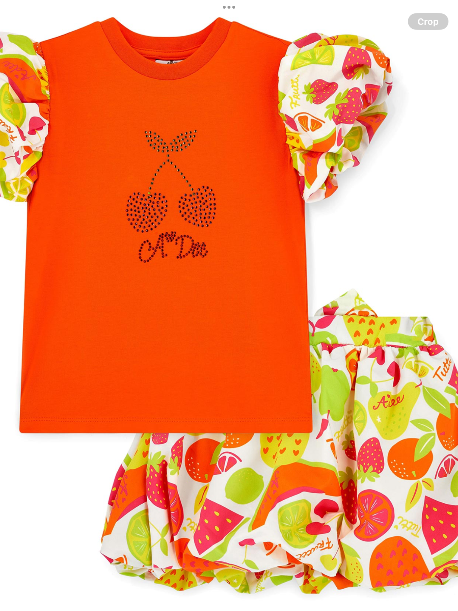 PRE ORDER A Dee Tutti Frutti Tia Print Puff Skirt Set X 2 - Bright Orange    0126520A
