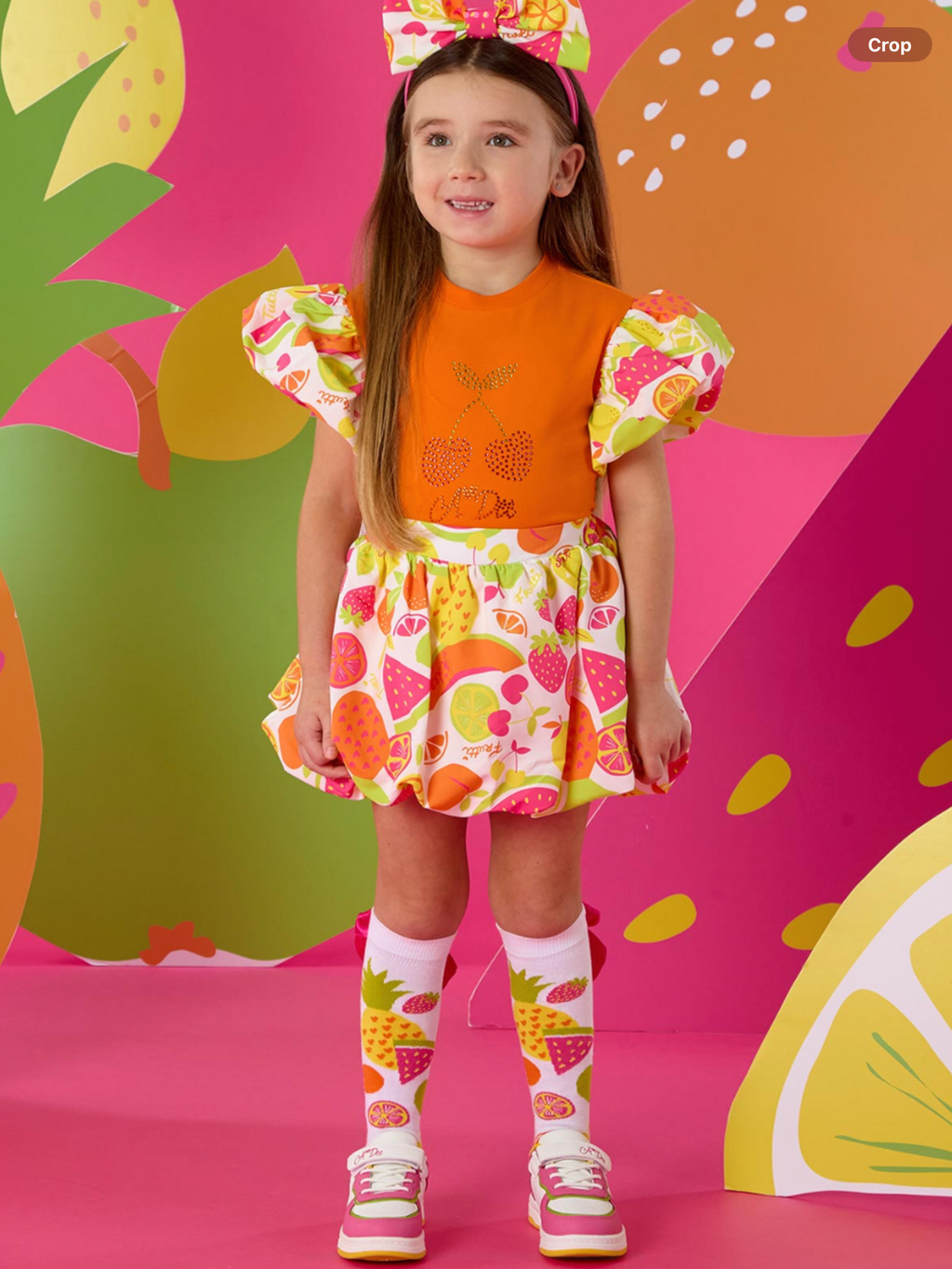 A Dee Tutti Frutti Tia Print Puff Skirt Set X 2 - Bright Orange    0126520a