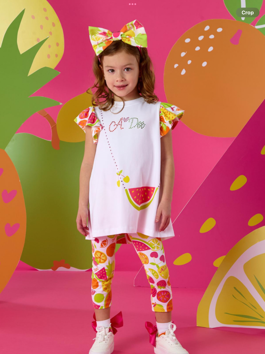 A Dee Tutti Frutti True Print Handbag Legging Set X 2 - Bright White   0126521