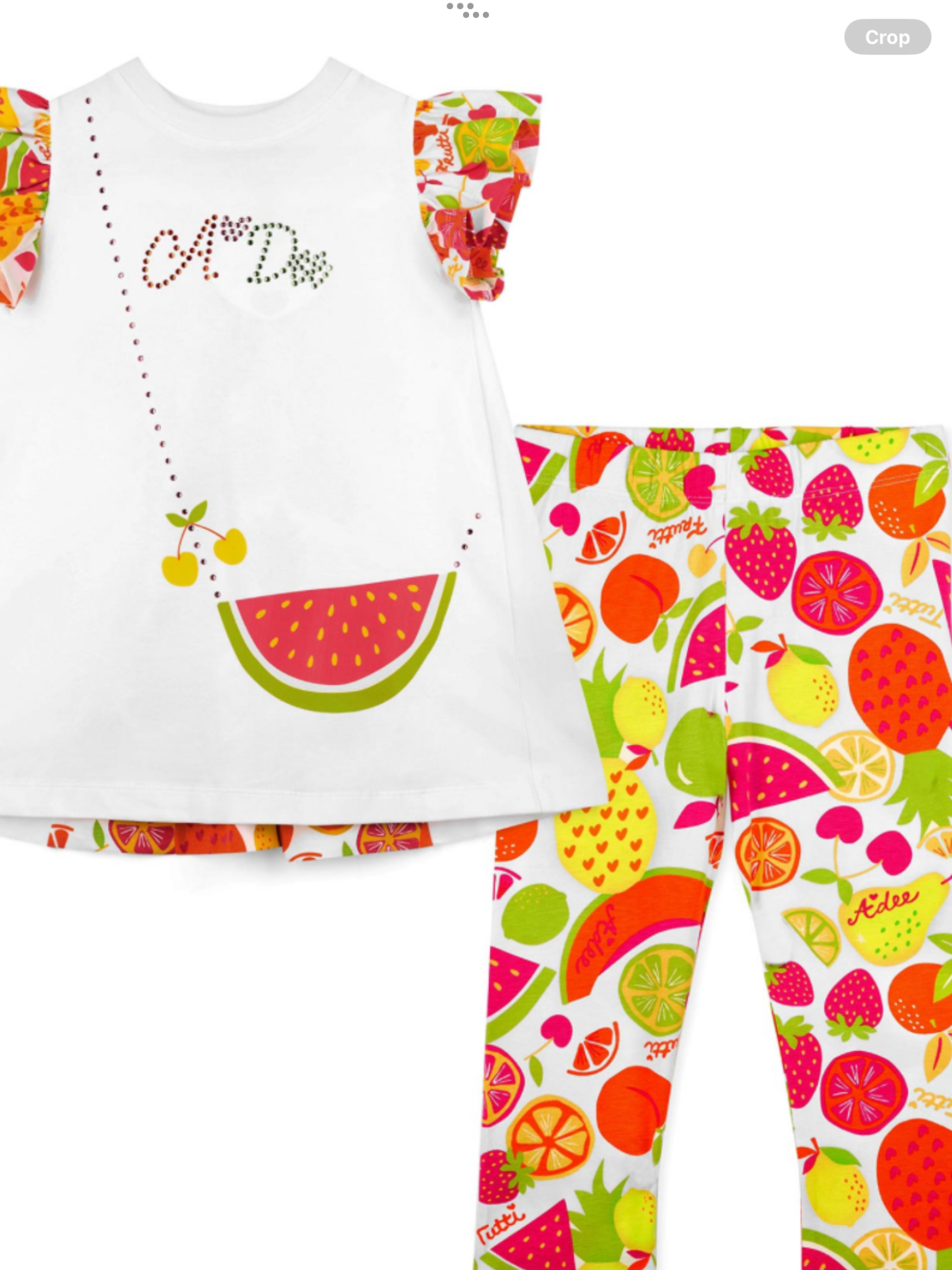 PRE ORDER A Dee Tutti Frutti True Print Handbag Legging Set X 2 - Bright White   0126521