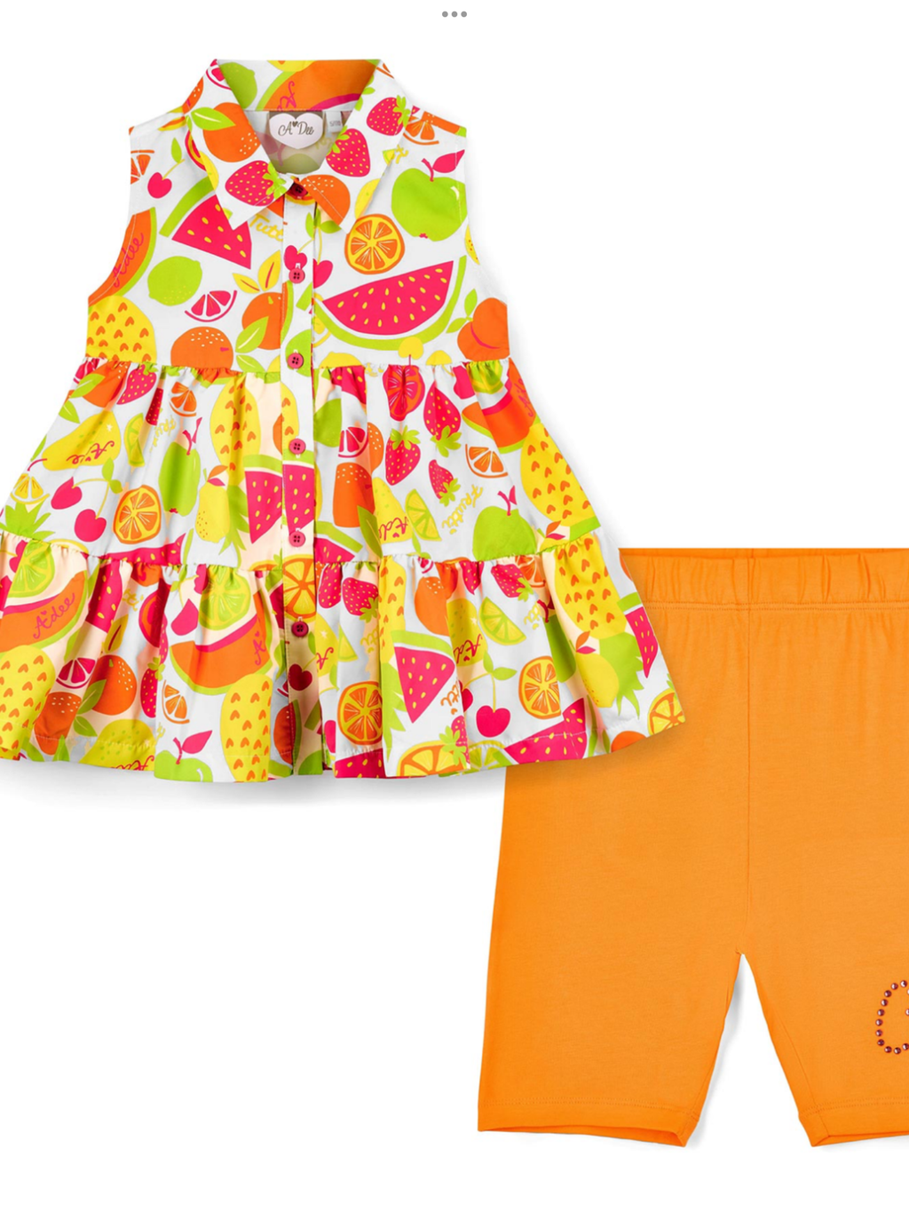 A Dee Tutti Frutti Tessy Print Cycling Short Set X 2 - Bright White    0126523