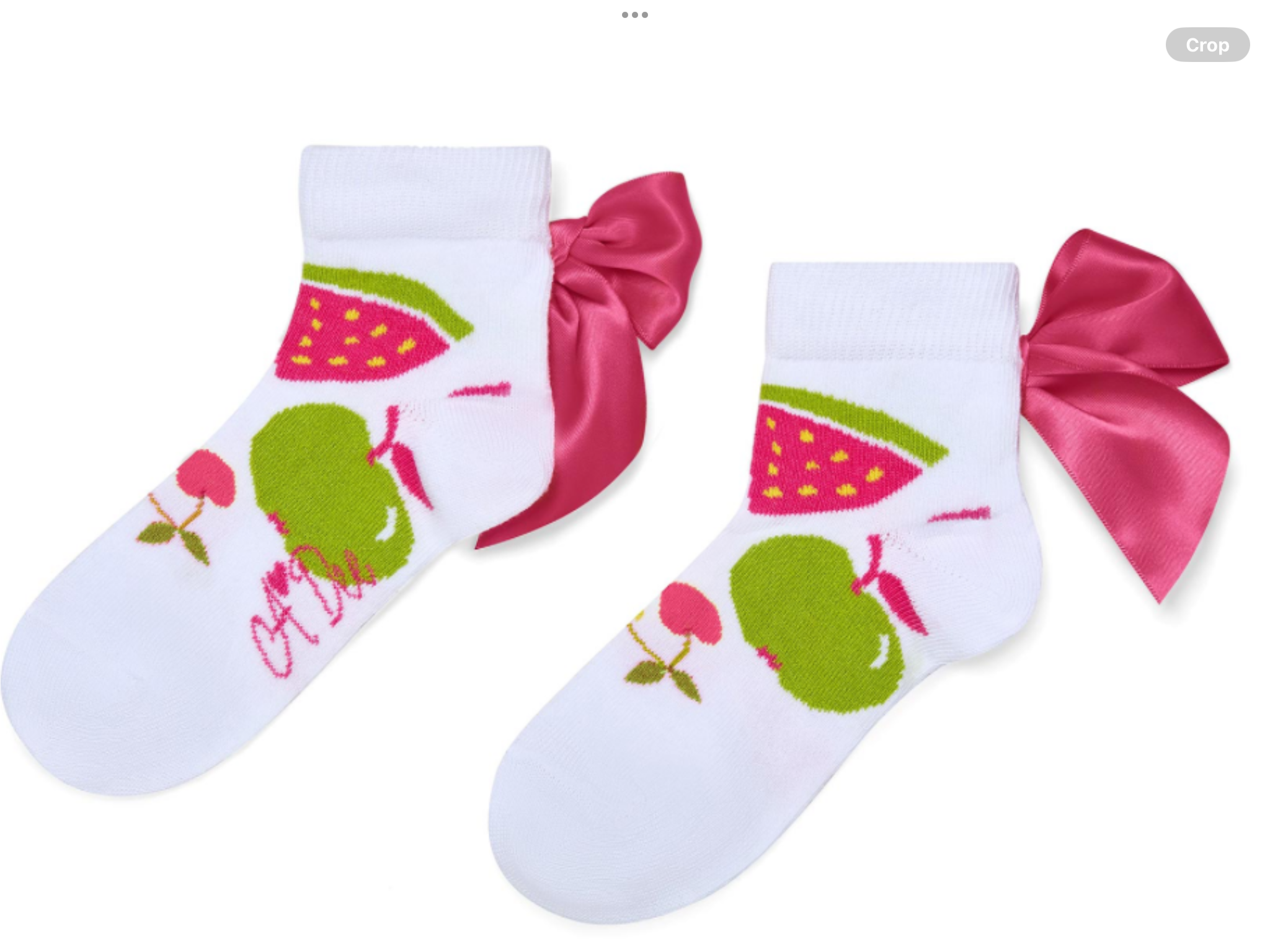 PRE ORDER A Dee Tutti Frutti Tiara Print Ankle Socks - Bright White    0126526