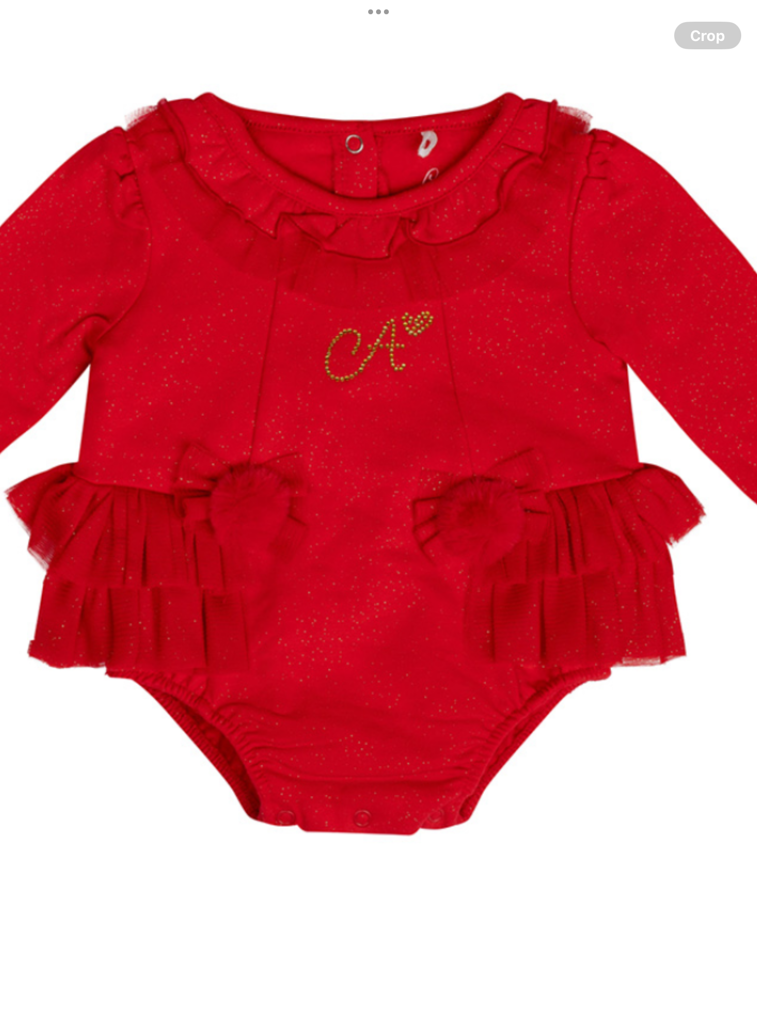 Red tulle little A romper 092424531