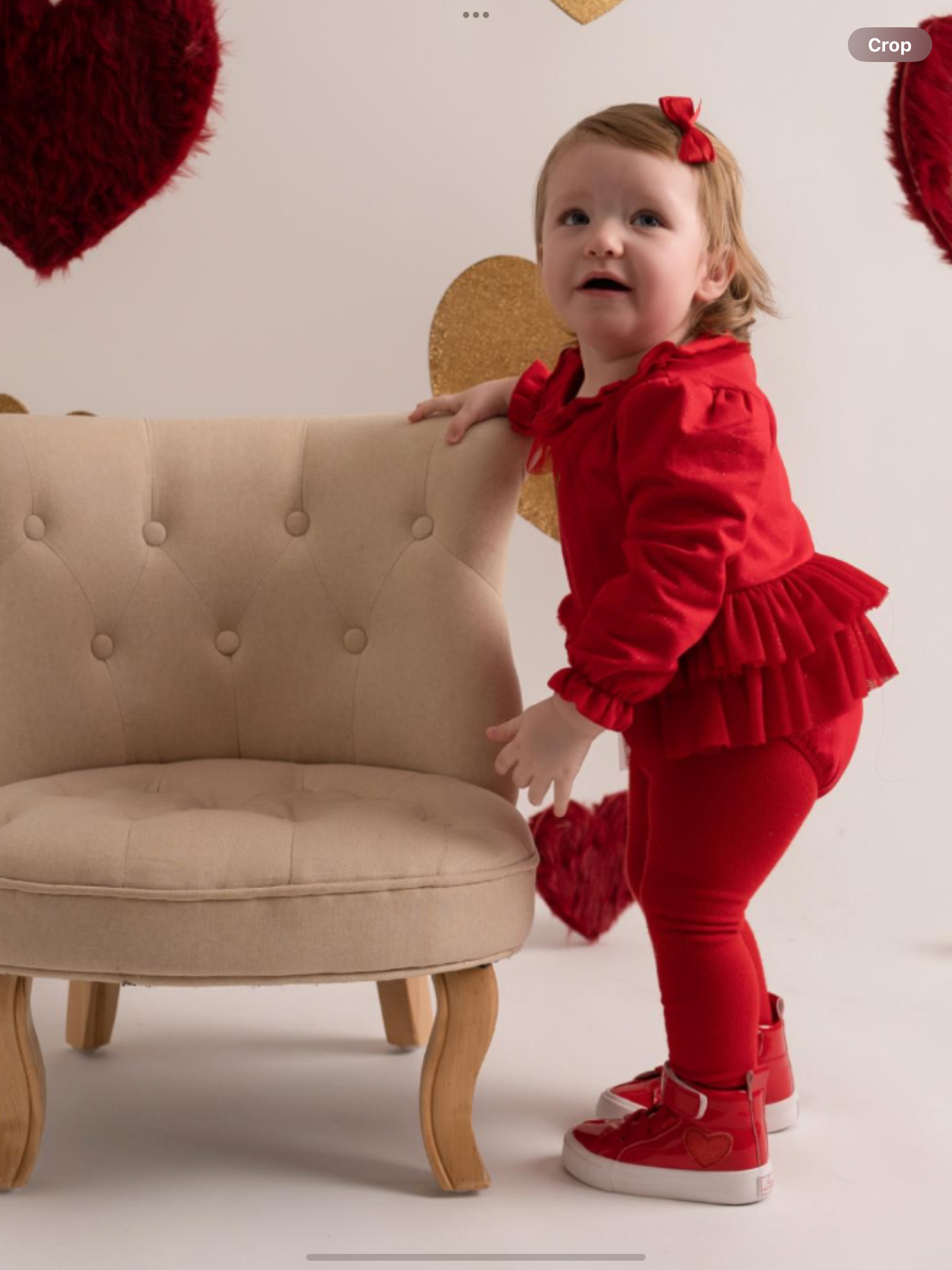 Red tulle little A romper 092424531