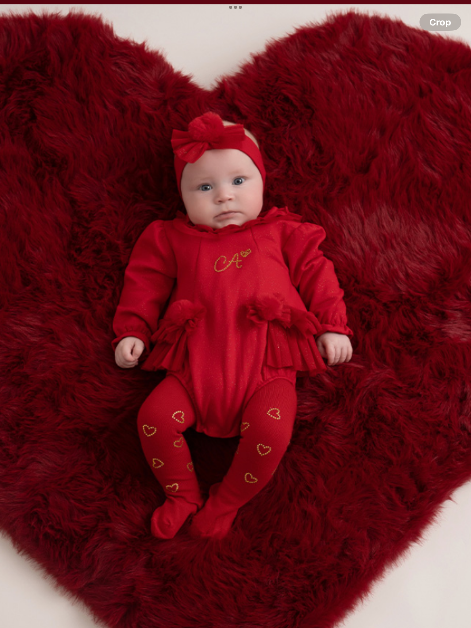 Red tulle little A romper 092424531