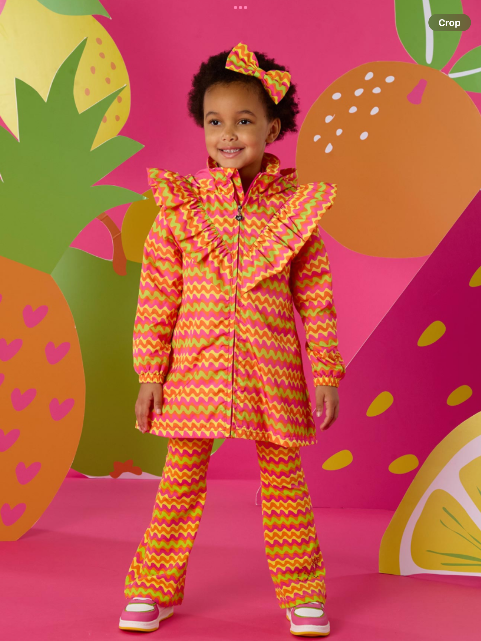 PRE ORDER A Dee Tutti Frutti Tanya Zig Zag Print Raincoat - Bright Pink    0126529