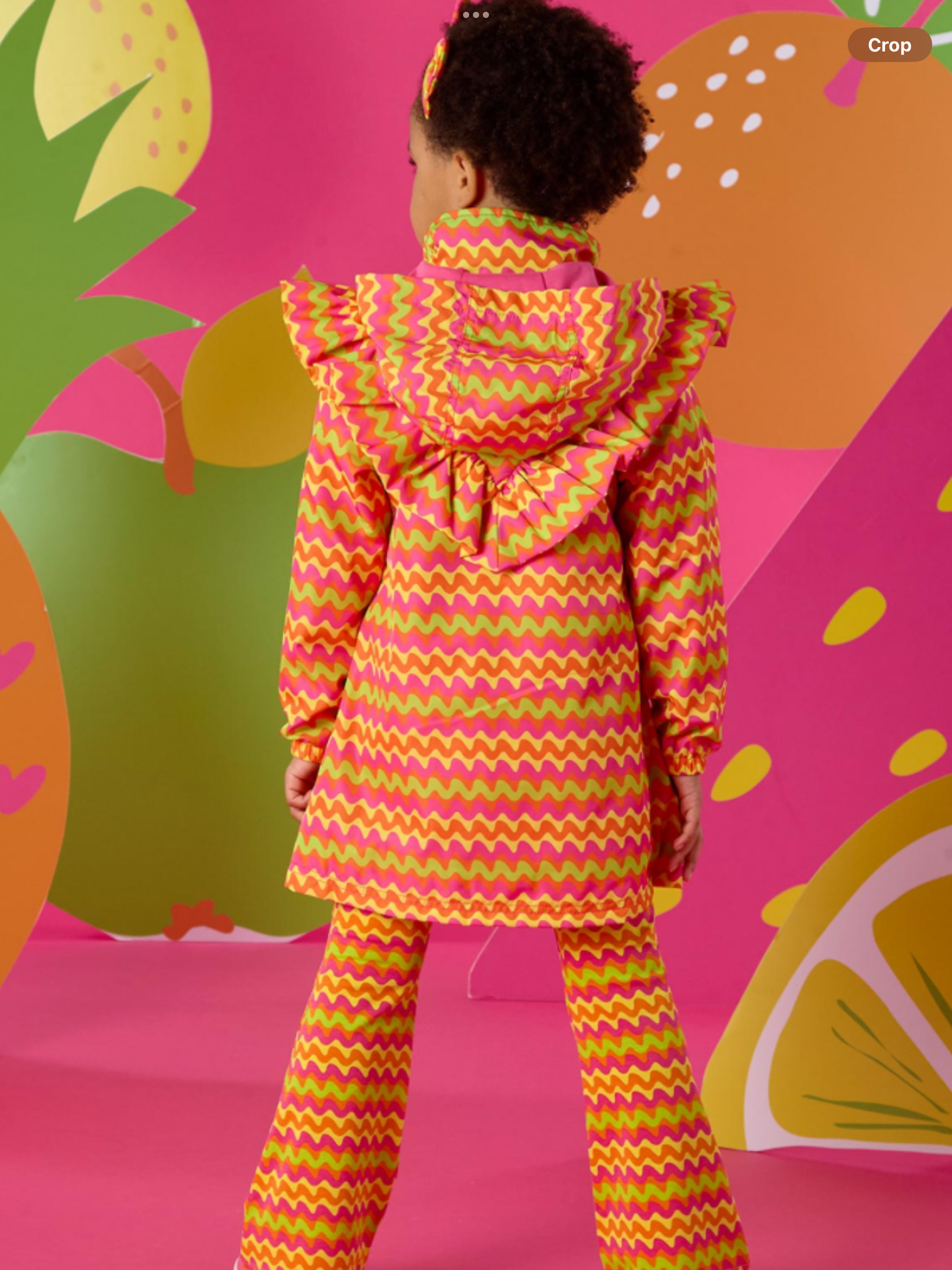 PRE ORDER A Dee Tutti Frutti Tanya Zig Zag Print Raincoat - Bright Pink    0126529