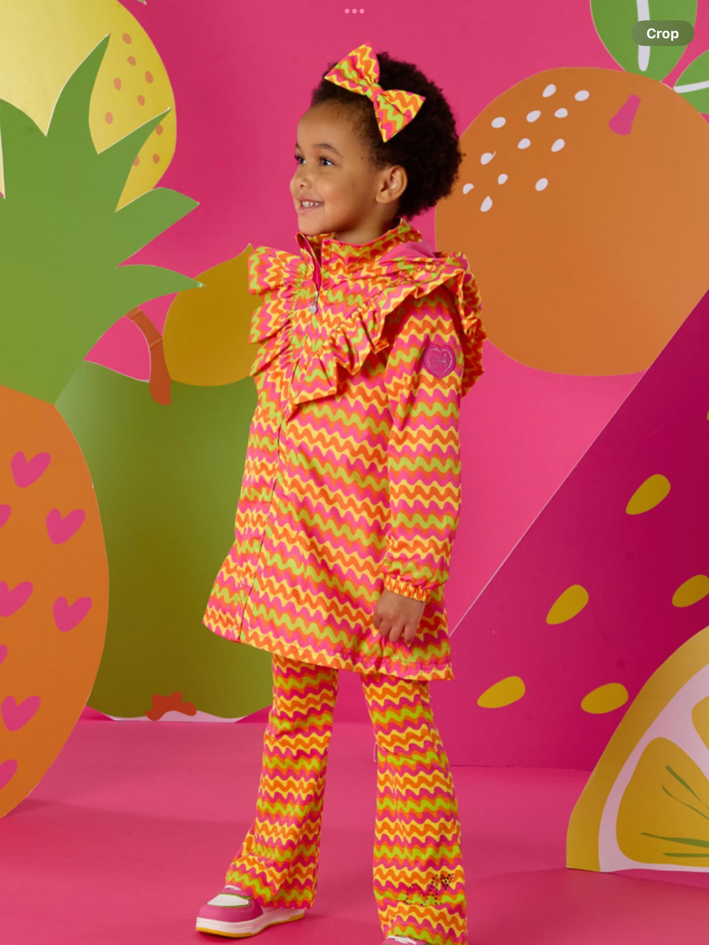 A Dee Tutti Frutti Tanya Zig Zag Print Raincoat - Bright Pink    0126529