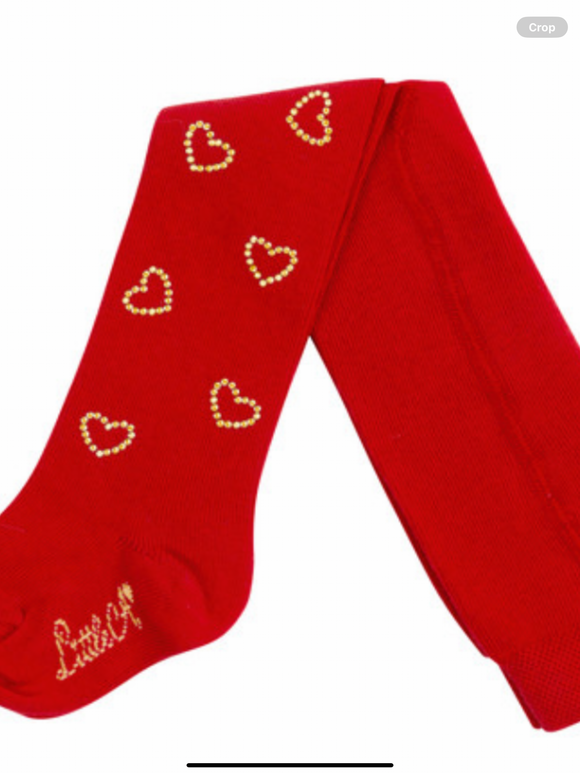 Little A Hazel love heart tights 092424534