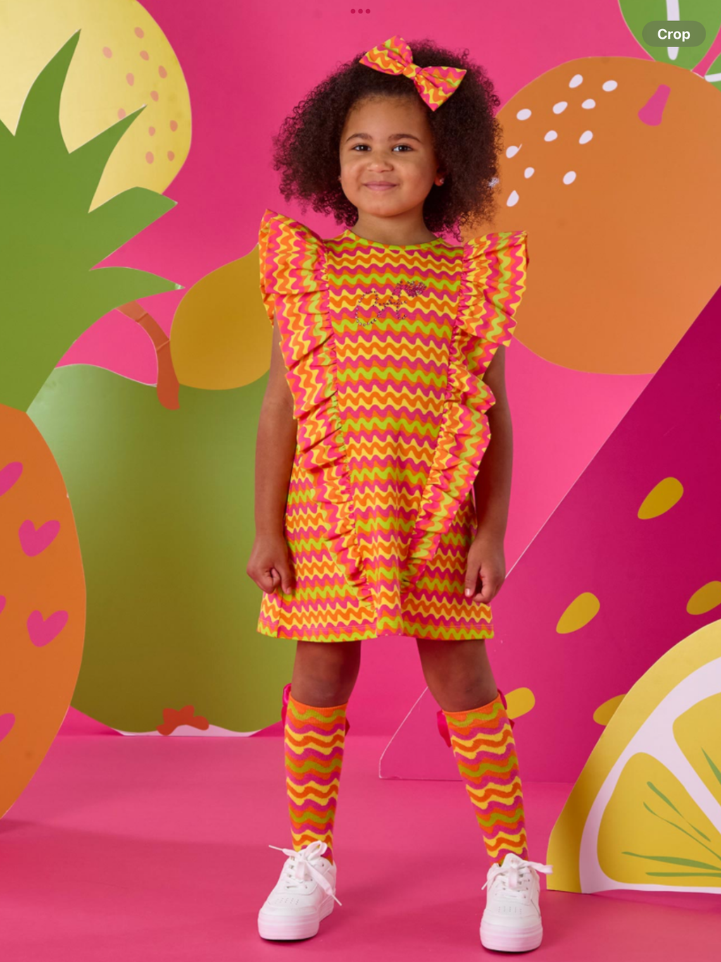 PRE ORDER A Dee Tutti Frutti Tate Zig Zag Dress - Bright Pink   0126532