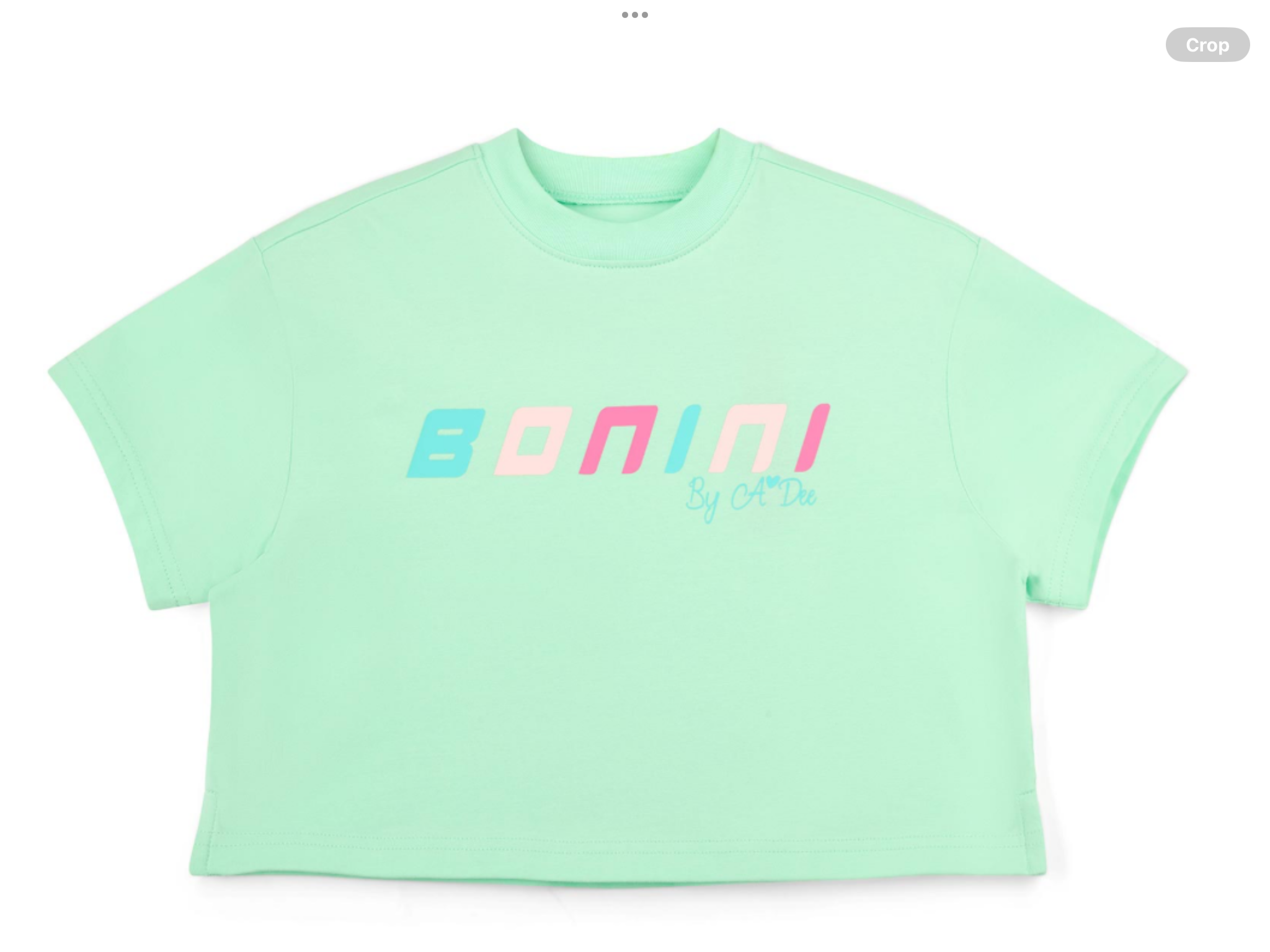 Bonini by A* Dee Shine Cropped Logo T-Shirt - Miami Mint   0126539