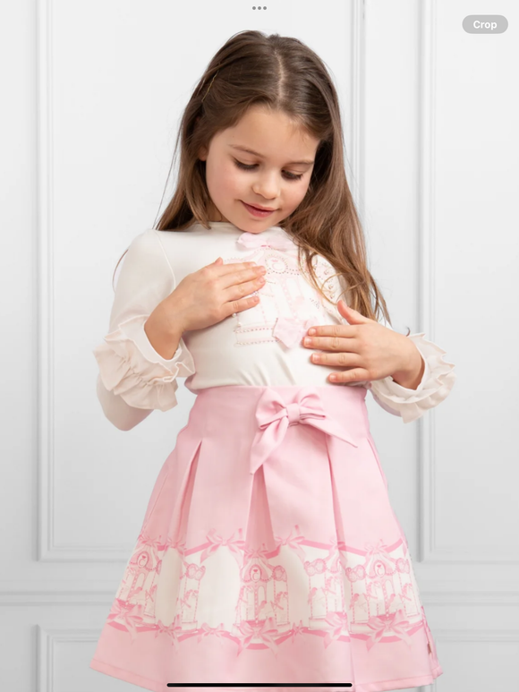 Caramelo kids carousel dreams skirt set in pink 0924566