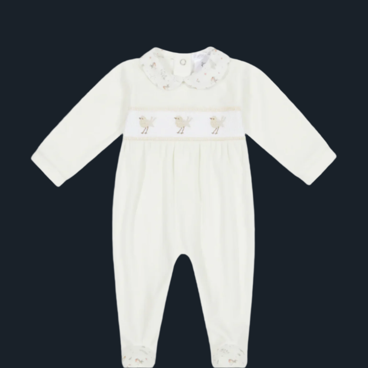Deolinda smocked velour babygro 0924595