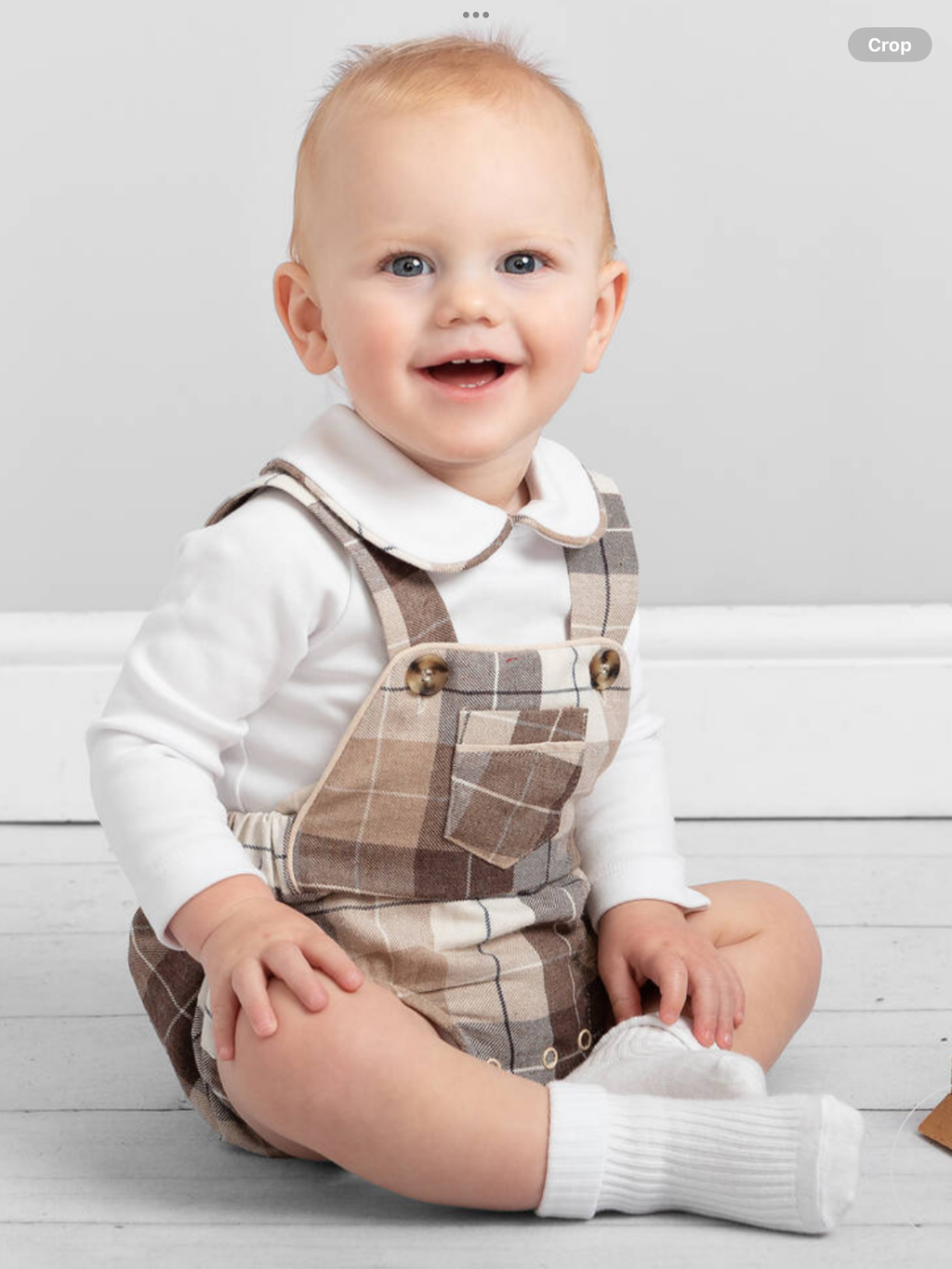 Caramelo kids woven check bib and brace 1024630