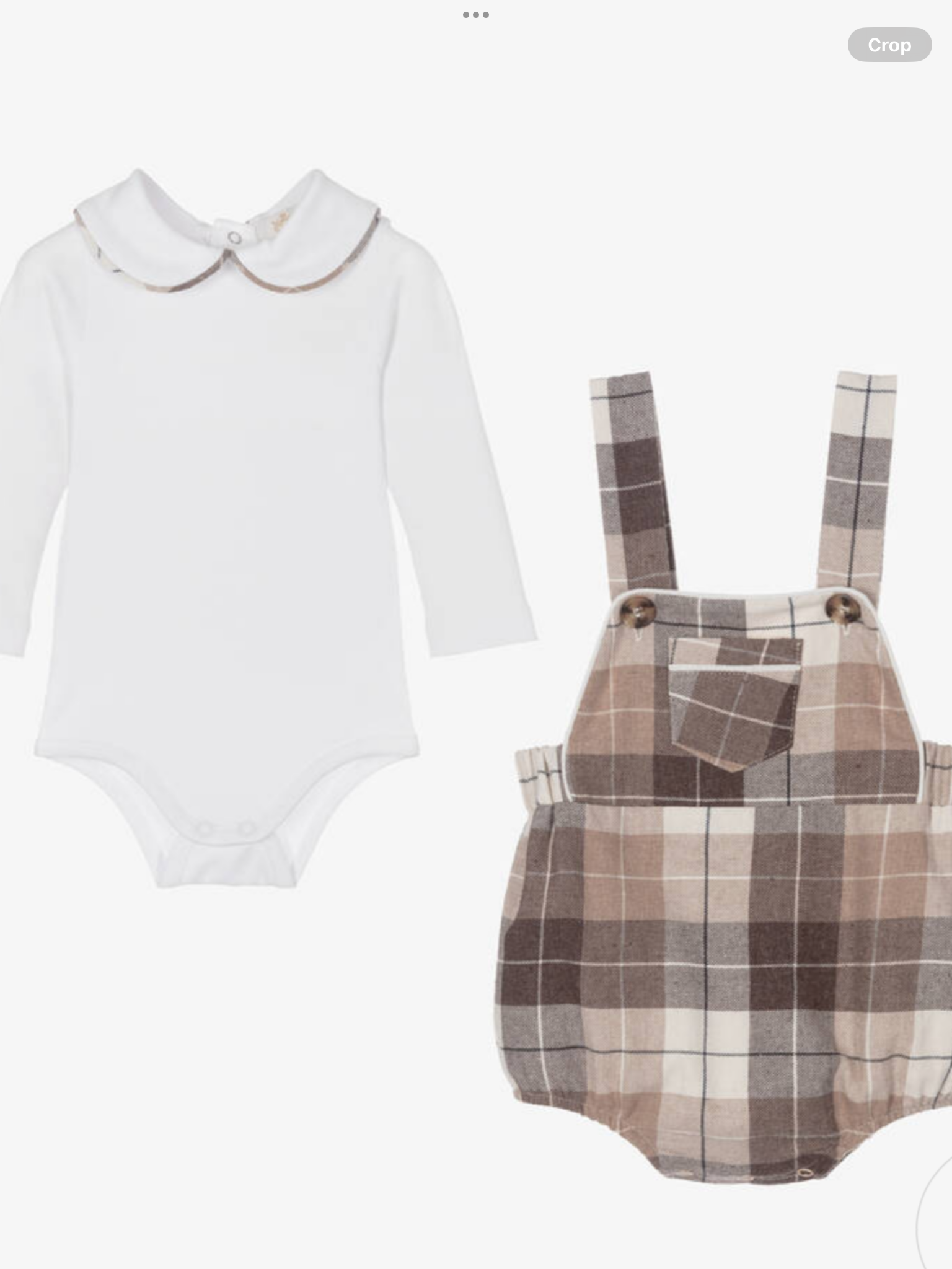 Caramelo kids woven check bib and brace 1024630