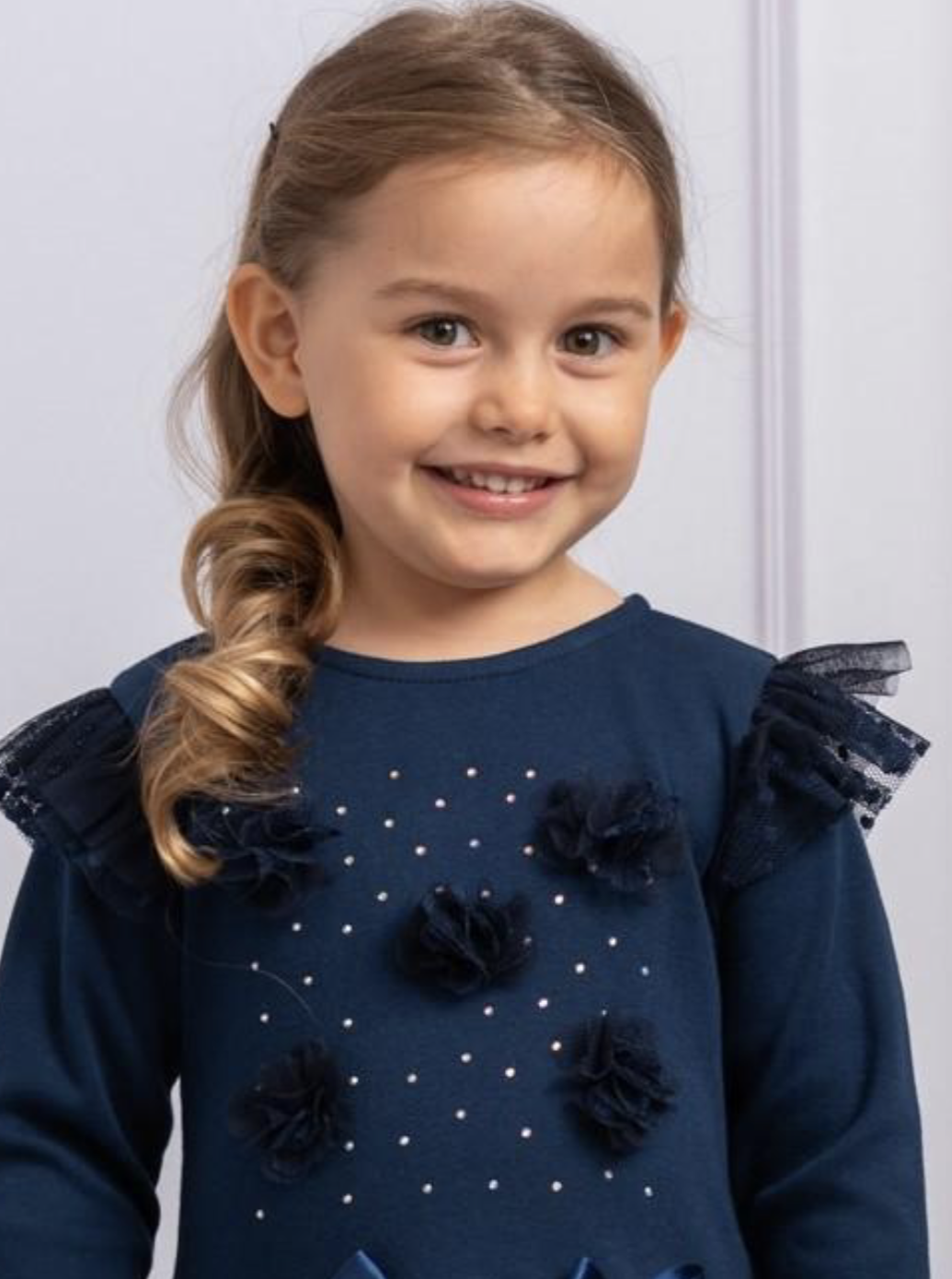 Caramelo kids navy Tulle dress            1021651