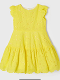 Mayoral lemon Embroidered dress.      03221075