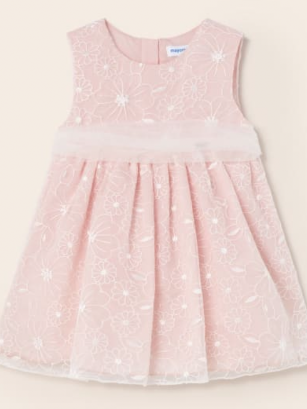 Mayoral embroidered embossed dress.    02231436