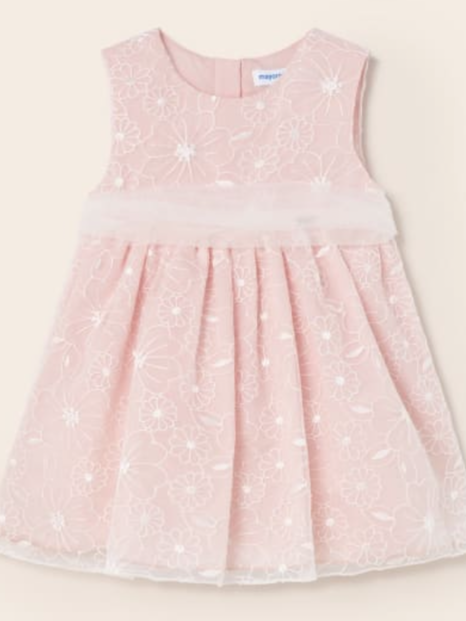 Mayoral embroidered embossed dress.    02231436