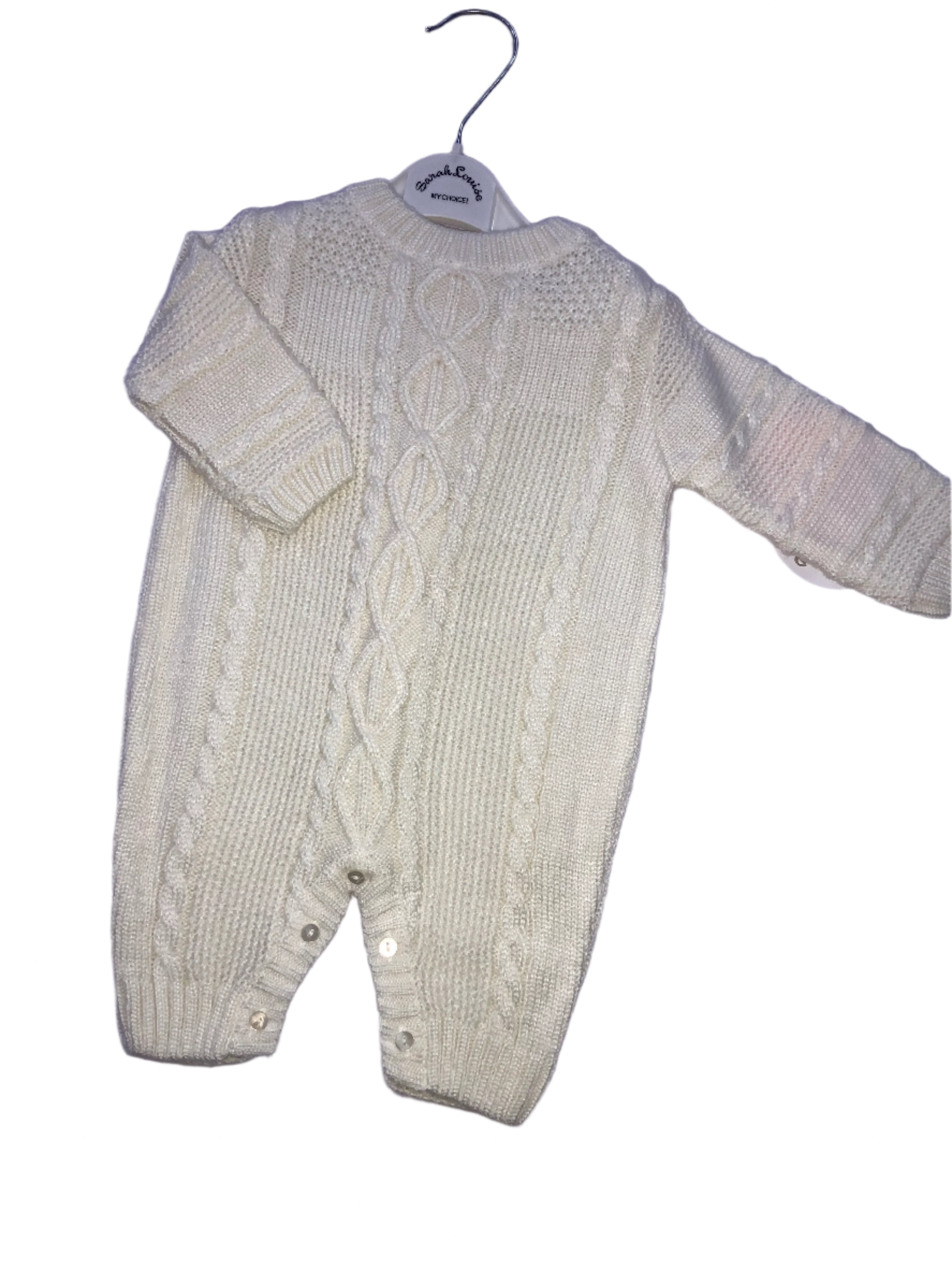 Ivory Sarah-louise knitted onesie  g1032