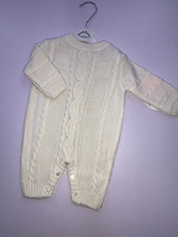Ivory Sarah-louise knitted onesie  g1032