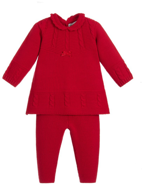 Sarah-louise red Knitted suit g862